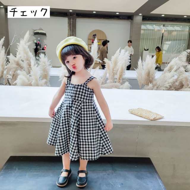 ワンピース キャミソールワンピース キッズ ベビー 子供服 こども服 ギンガムチェック 水玉 ボタンつき おしゃれ 可愛い かわの通販はau Pay マーケット プラスナオ