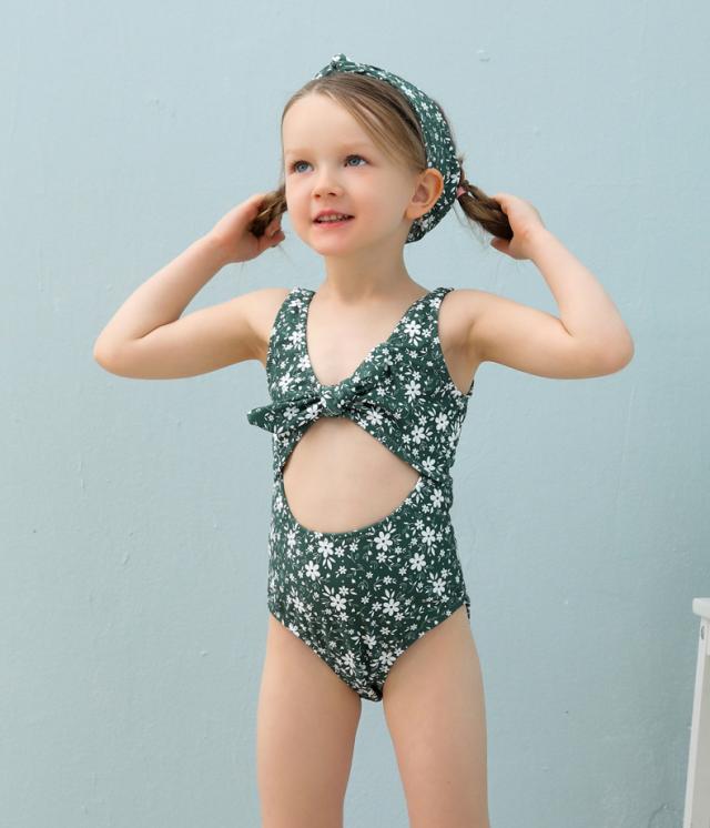子供用水着 モノキニ ワンピースタイプ カチューシャ付き 2点セット スイムウェア キッズ 女の子 ガールズ 女子 花柄 海水浴の通販はau Pay マーケット プラスナオ
