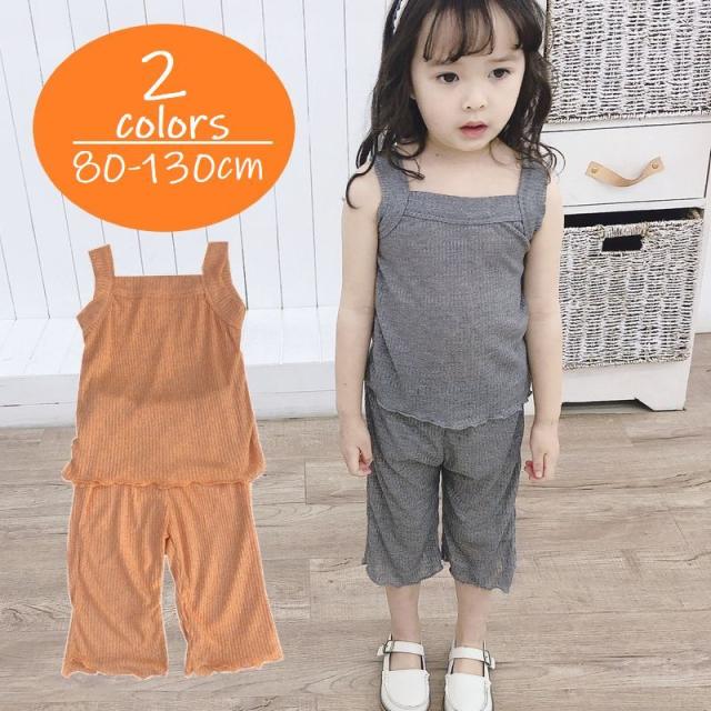 セットアップ 上下セット キッズ ベビー 子供服 ノースリーブ タンクトップ スクエアネック ハーフパンツ 無地 カジュアル 動の通販はau Pay マーケット プラスナオ