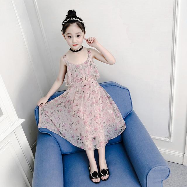 ロングワンピース シフォン キッズ 子供服 ガールズ ノースリーブ ワンピース 花柄 フラワー ピンク 総柄 カジュアル 花柄 の通販はau Pay マーケット プラスナオ