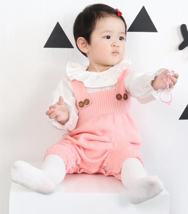 ベビー服 オーバーオール ニットソー つなぎ サロペット シンプル 無地 ベビー キッズ 男の子 女の子 男児 女児 赤ちゃん オーバーオール・カバーオール
