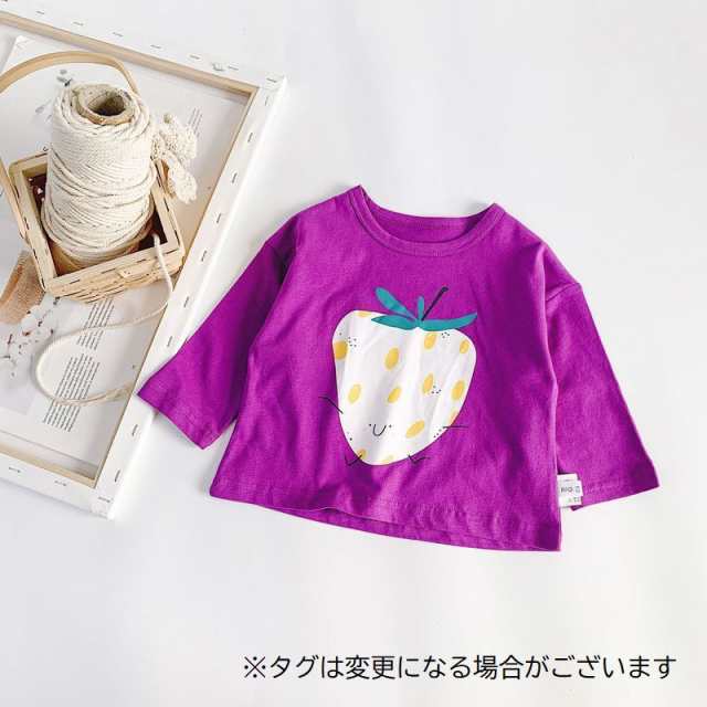 長袖tシャツ カットソー ロンt キッズ ベビー 子供 女の子 男の子 トップス ラウンドネック 丸首 ロゴ イラスト プリントの通販はau Pay マーケット プラスナオ