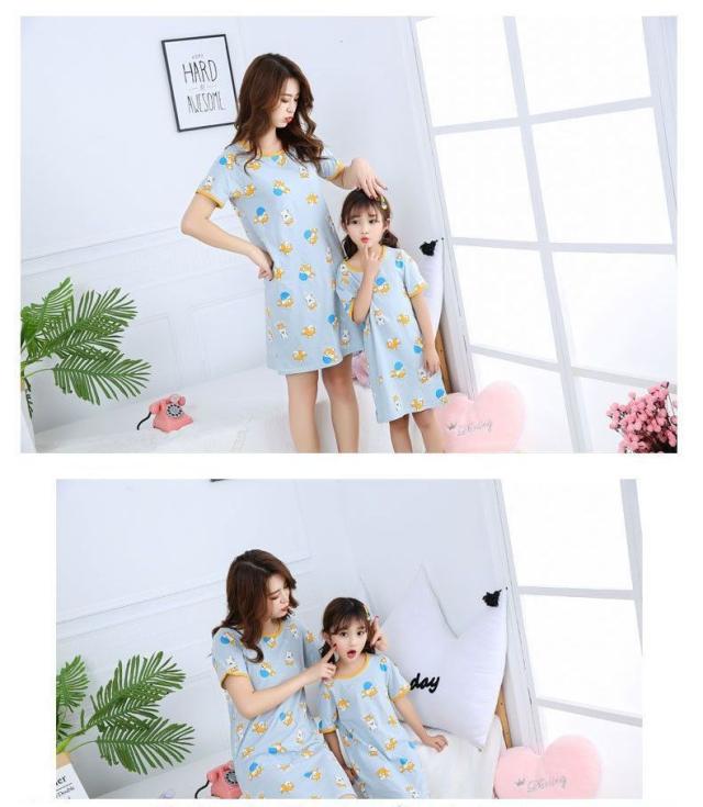 パジャマ ルームウェア ワンピース ネグリジェ シャツ 親子ペア コットン トップス イラスト 動物 花柄 子供用 子供服 キッの通販はau Pay マーケット プラスナオ