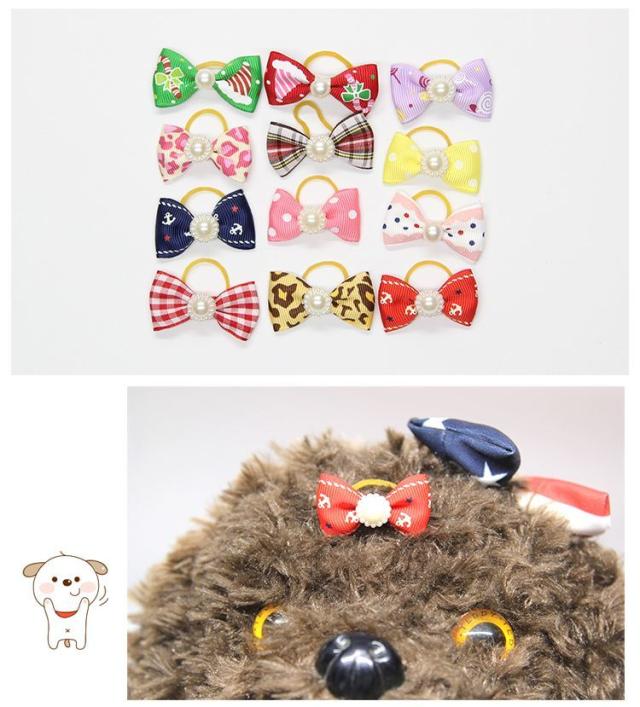 ペット用ヘアアクセサリー ヘアゴム 5個セット 犬用 いぬ ペットグッズ 髪留め 髪飾り グログランリボン リボン型 フェイクパの通販はau Pay マーケット プラスナオ