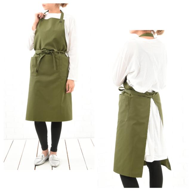 Ginger掲載商品 エプロン おしゃれ かわいい カフェエプロン スタッフエプロン ワークエプロン 首掛け式 撥水加工 無地 ロング丈 男女兼用 レディース メンズ 母の Riosmauricio Com