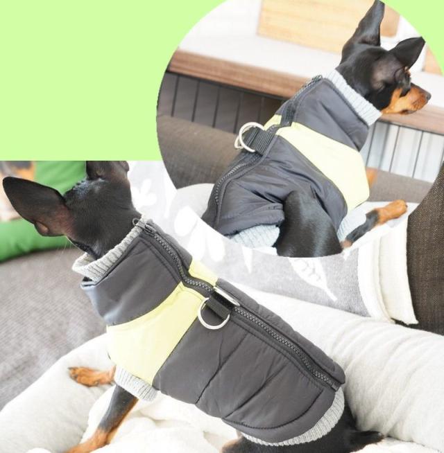 ペット服 ダウン風ベスト 犬 猫 小型犬 袖なし ジャケット ジャンパー Dカン付 背中ファスナー 防寒 秋 冬 お散歩 お出掛の通販はau Pay マーケット プラスナオ