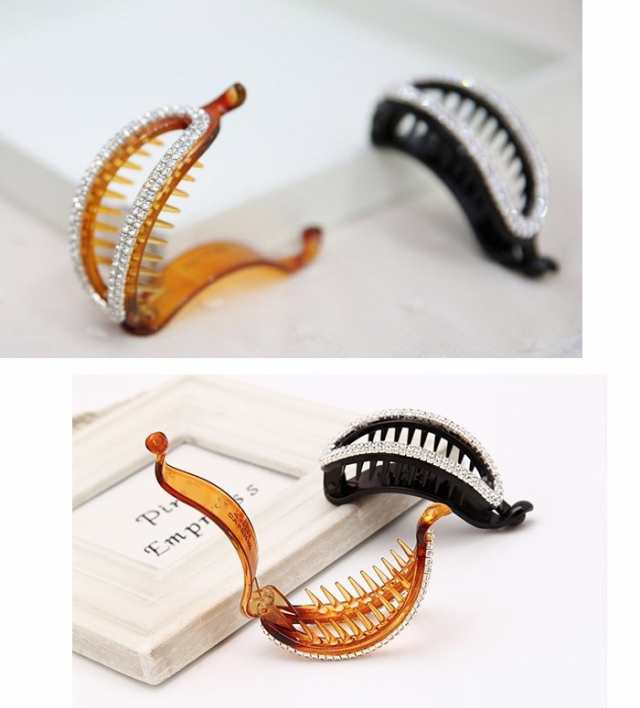 バナナクリップ ヘアクリップ 髪留め レディース 女性 ヘア