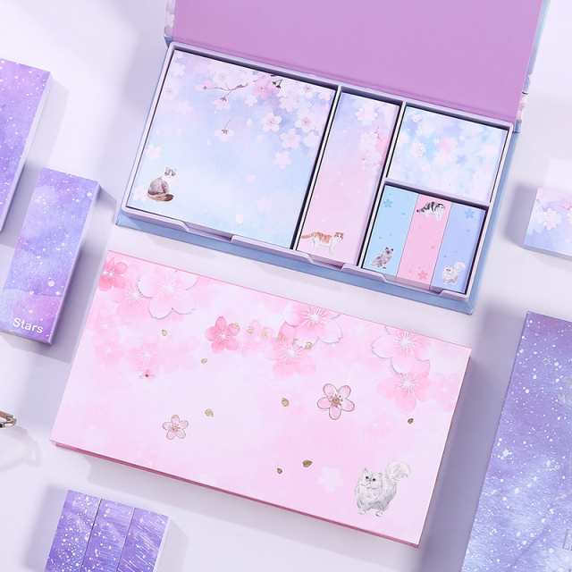 付箋紙 ふせん 6個セット 文具 文房具 事務用品 メモ 桜 花 フラワー ネコ 猫 ピンク ブルー パープル かわいい おしゃの通販はau Pay マーケット プラスナオ