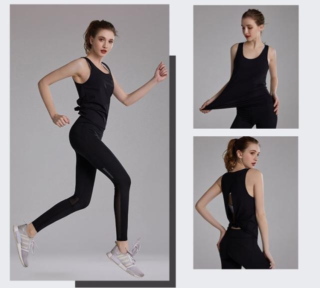 ヨガウェア タンクトップ トップス 背中開き エクササイズ