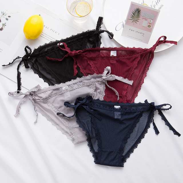送料無料 ふんどしショーツ レディース 紐パン 女性用 ふんどし型パンツ 下着 インナー レース 花柄 透け感 シースルー セクシー 上品 パンティー ランジェリー 可愛い