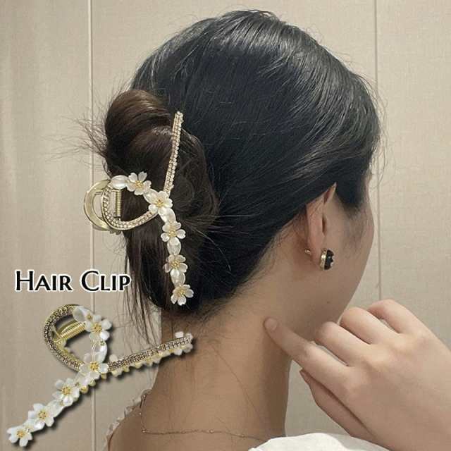 波型 バンスヘアクリップ ホワイト ヘアアクセサリー 　バレッタ