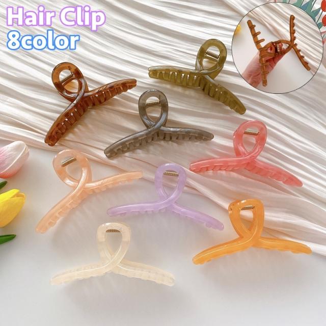 ヘアクリップ バンスクリップ ヘアアクセサリー レディース 女性 クロス クリアカラー 大きめ シンプル しっかり 髪留め 髪飾