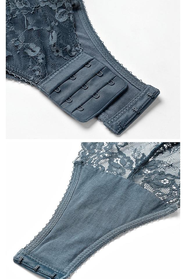 ネイビー 花柄レース ボディスーツ B75L レース レース花柄シースルーボディスーツ For デイリーカジュアル