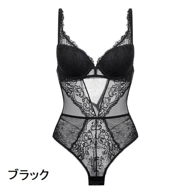 ネイビー 花柄レース ボディスーツ B75L レース レース花柄シースルーボディスーツ For デイリーカジュアル