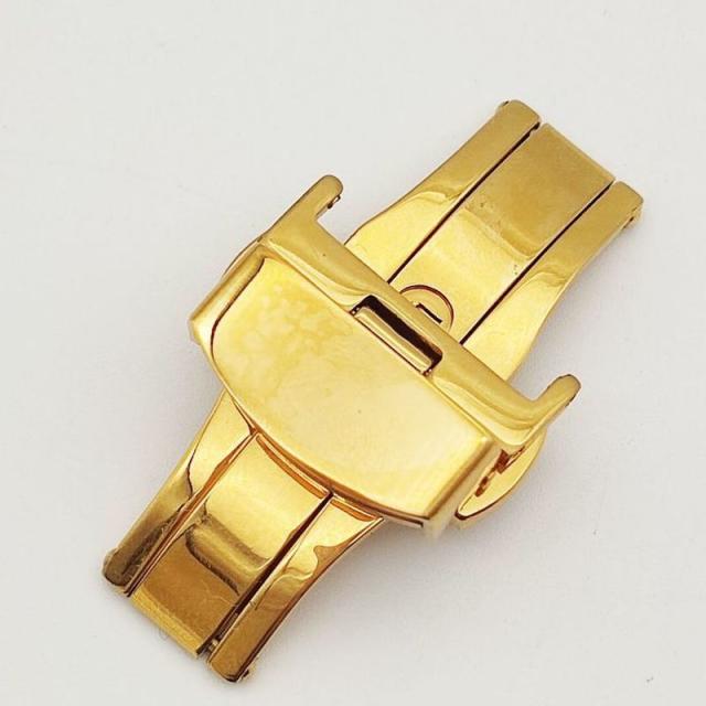 Dバックル バタフライバックル 尾錠 プッシュ式 レザーベルト用 パーツ