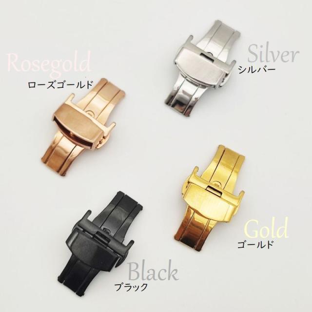 Dバックル バタフライバックル 尾錠 プッシュ式 レザーベルト用 パーツ