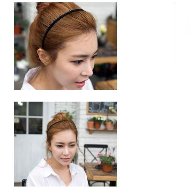 カチューシャ コーム付き レディース ヘアアクセサリー サテン調 光沢