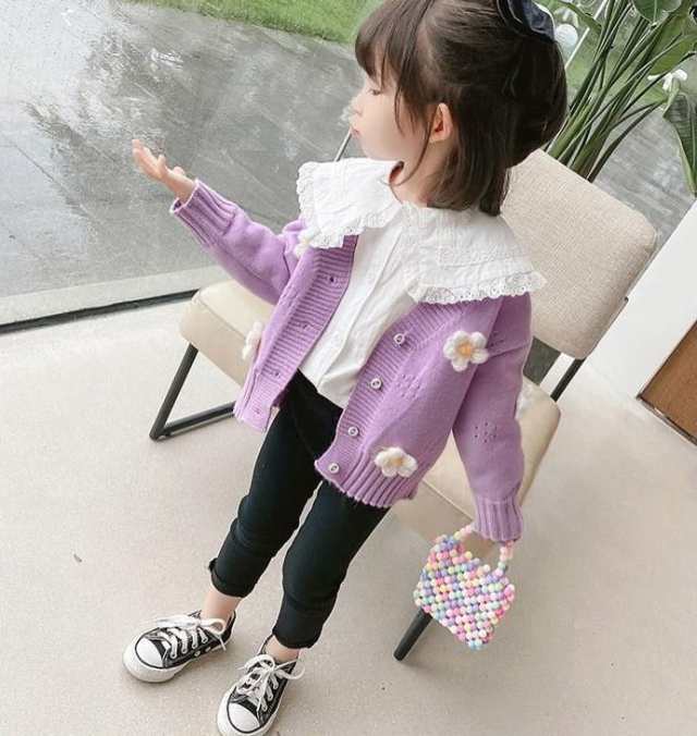 カーディガン ニット 子供服 トップス キッズ ベビー 女の子 長袖 防寒