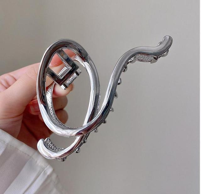 ヘアクリップ バンスクリップ ヘアアクセサリー レディース 女性 髪飾り 髪留め まとめ髪 ヘアアレンジ クロス ラウンド シン バレッタ・ヘアクリップ