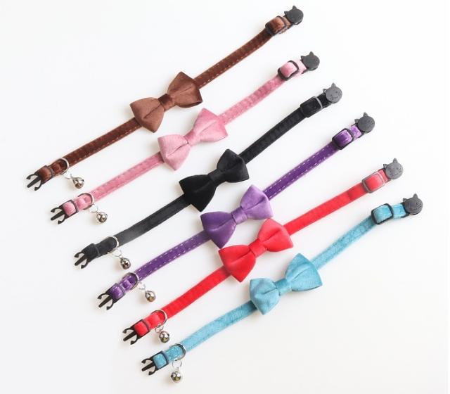 猫用首輪 セーフティバックル カラー リボン付 くびわ