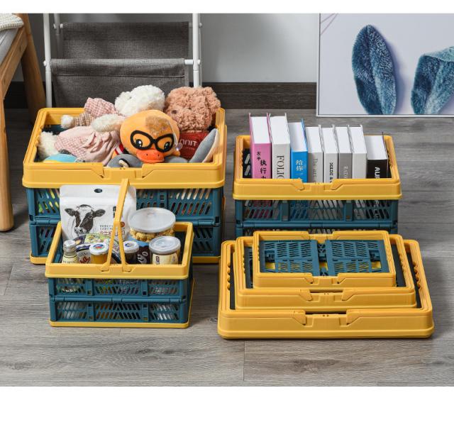 コンテナボックス 持ち手付き 折りたたみ式 カゴ バスケット 買い物