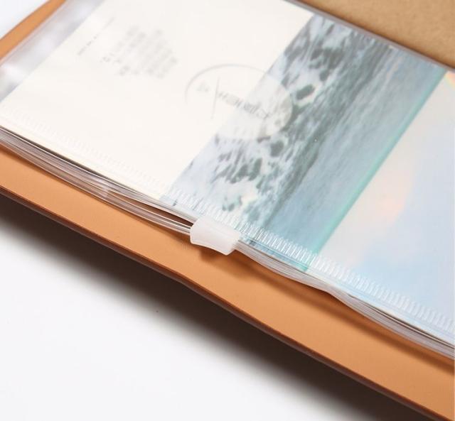 ノート A6サイズ カバー付き レザー調 フェイクレザー カード収納