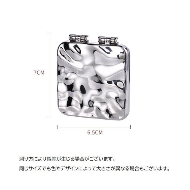 コンパクトミラー 手鏡 折りたたみ ハンドミラー 2面 両面 スクエア