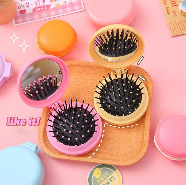 コンパクトミラーヘアブラシ ヘアブラシ コーム コンパクトミラー レディース 女性