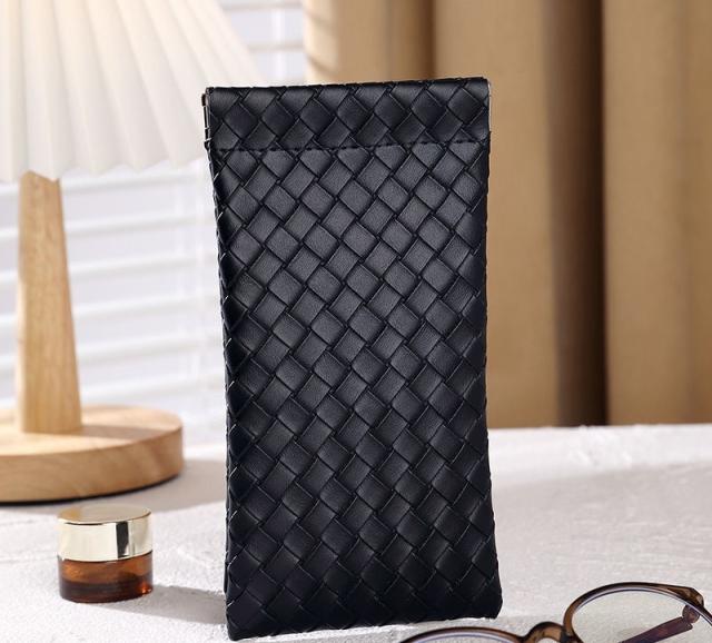 メガネケース 眼鏡ケース メガネ入れ レザー調 編み込み風 バネ口式