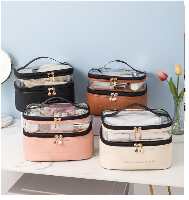 化粧ポーチ 大容量 バニティポーチ コスメボックス 2段式 コスメバッグ