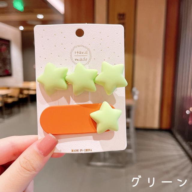 星型星柄☆ベビーヘアクリップ☆赤ちゃん☆オーダー ヘアピン 2個
