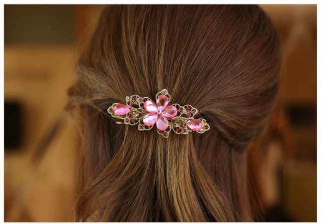 バレッタ ヘアアクセサリー レディース 女性 ラインストーン