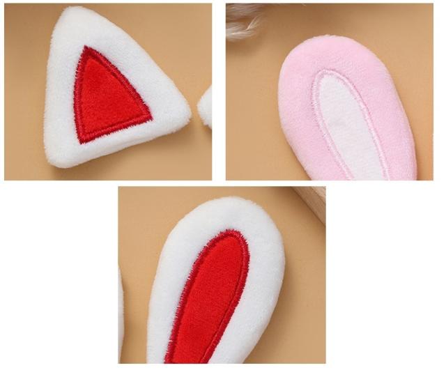 猫耳 うさ耳 ハンドメイド用品 手芸用品 両耳 2個セット 裁縫 パーツ