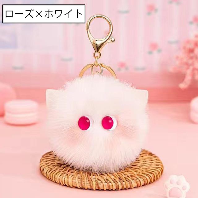キーホルダー フェイクファー 猫 ねこ ネコ バッグチャーム