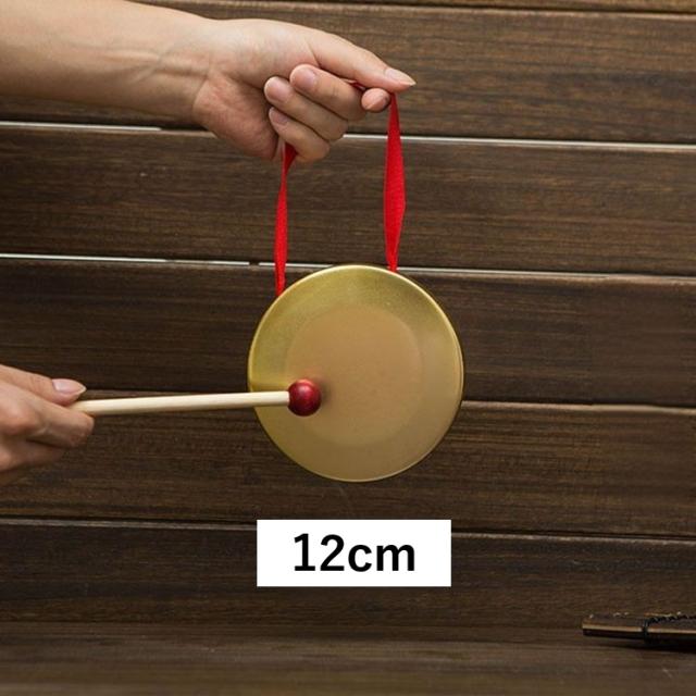 鑼　直径約36cm 古い 鎚目 鑼 重量約1336g どら 打楽器 槌目 ドラ バチ付き 打楽器 銅鑼 どら チャイナドラ 撥 ゴング 鳴り物