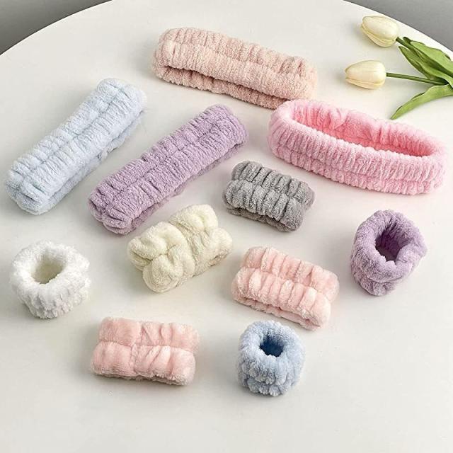 洗顔用ヘアバンド 洗面用ヘアバンド 洗顔用リストバンド 3点セット