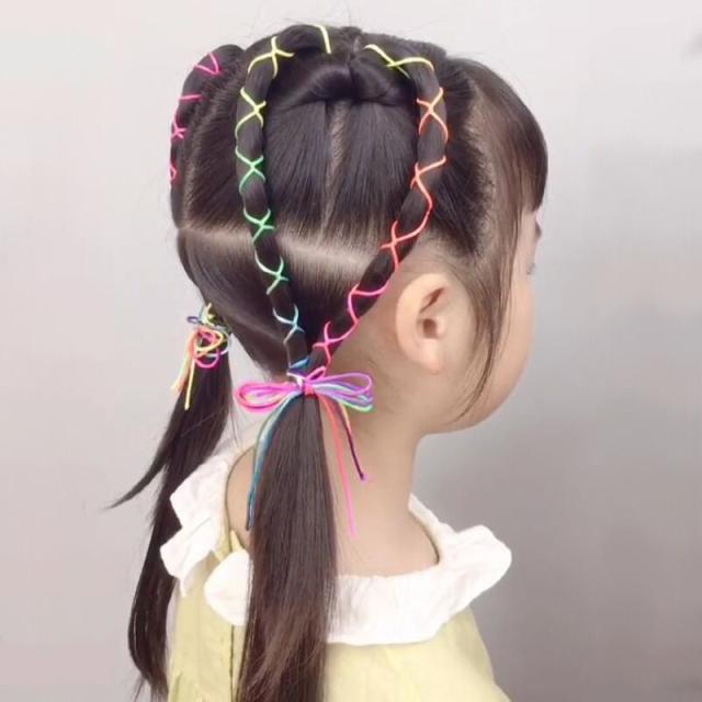 T-721】キッズヘアリボンキッズゴムキッズヘアアクセサリーハンドメイド