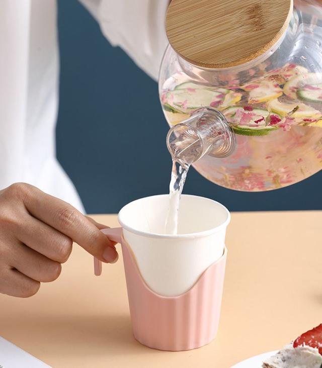 使い捨て紙コップホルダー 500個セット 無地(13オンス)