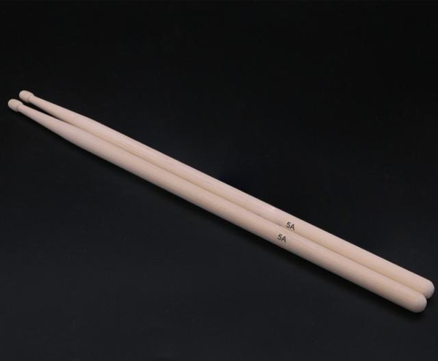 ドラムスティック 1ペア 2本組 5A 7A 木製 シンプル 定番 ベーシック 木製ドラム（バチ付き）