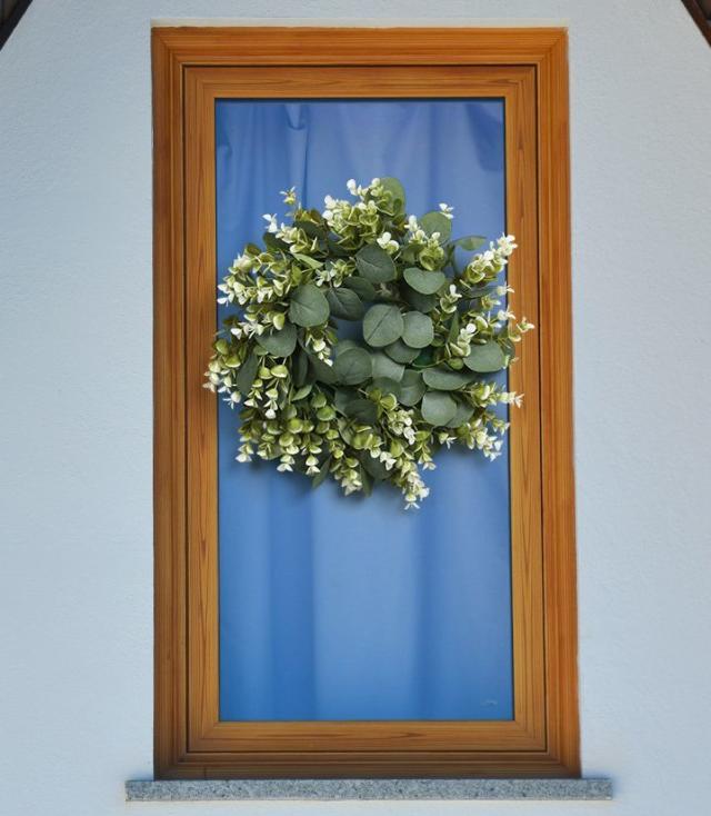 リース フェイク 人工 ユーカリ ガーランド 造花 クリスマスリース