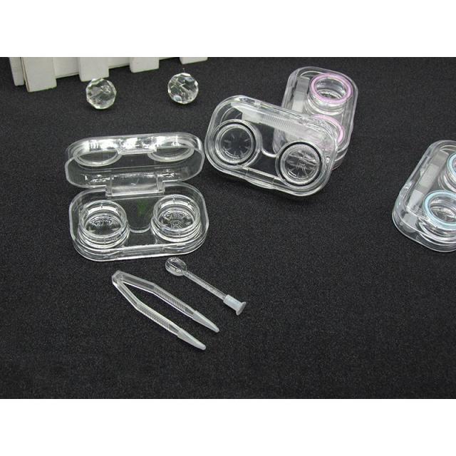 コンタクトレンズケース カラコンケース ピンセット付き 蓋一体型