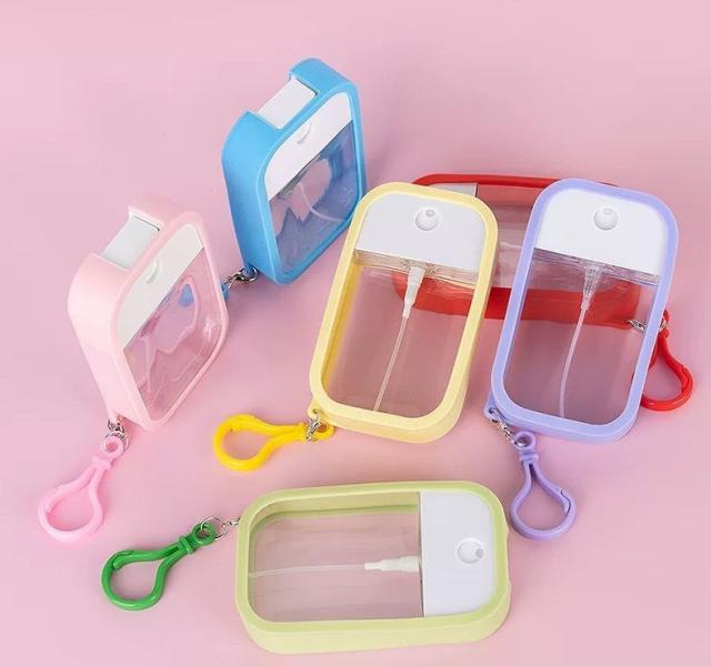 50個 スプレーボトル キーホルダー付き 詰め替えボトル 30ML アトマイザー キーホルダー付き ケース キーリング スプレー