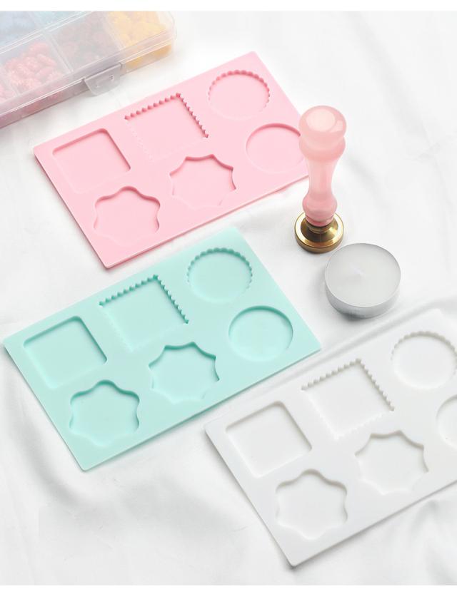 シリコンモールド シーリングスタンプ用 スタンプ板 丸型 四角型 切手