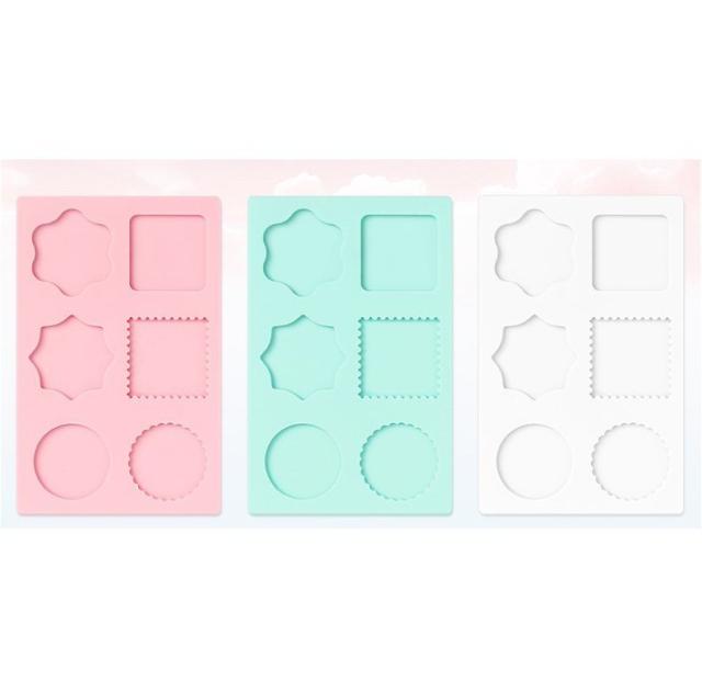シリコンモールド シーリングスタンプ用 スタンプ板 丸型 四角型 切手