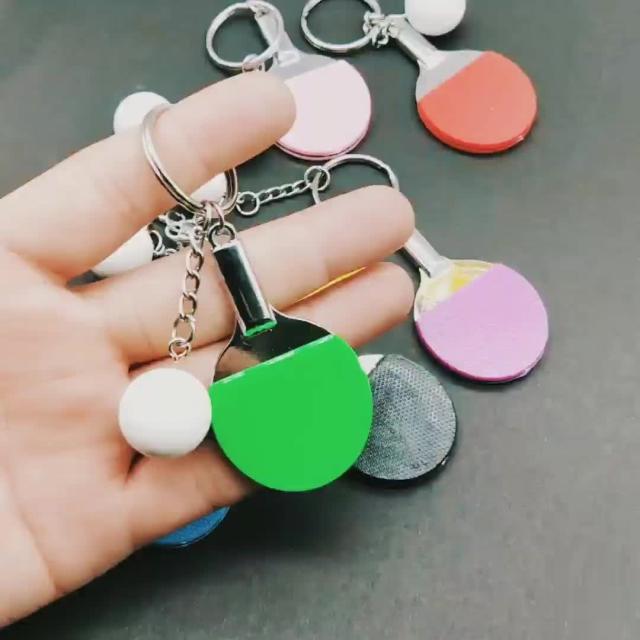 キーホルダー キーリング バッグチャーム 卓球 ラケット ピンポン