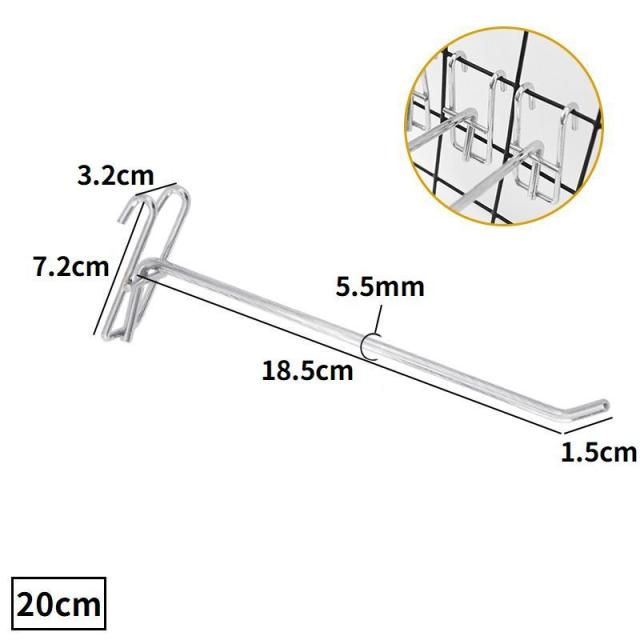 メッシュパネル用 ネットフック ラックフック 2本セット 20／25