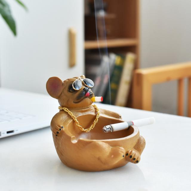 灰皿 アッシュトレイ 喫煙具 吸い殻入れ タバコ置き 犬 イヌ ユニーク