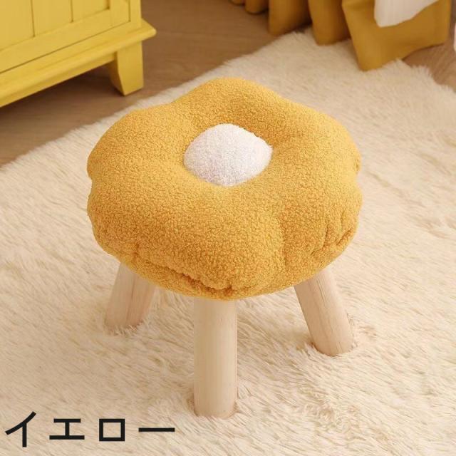 スツール 椅子 イス チェア 花 木脚 背もたれなし 円形 低い 低め