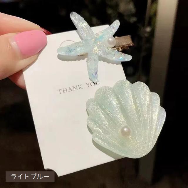 ヒトデのレジンヘアピン2個セット