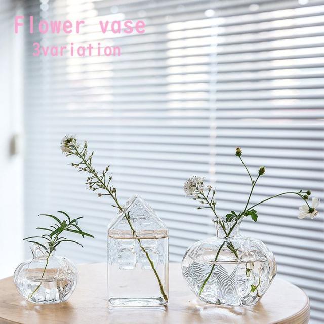 花瓶　花器　透明　ガラス　インテリア Clay（フラワーベース） ガラス花瓶 ガラスベース フラワー